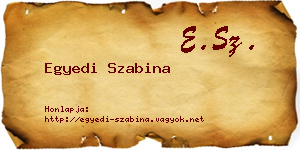 Egyedi Szabina névjegykártya